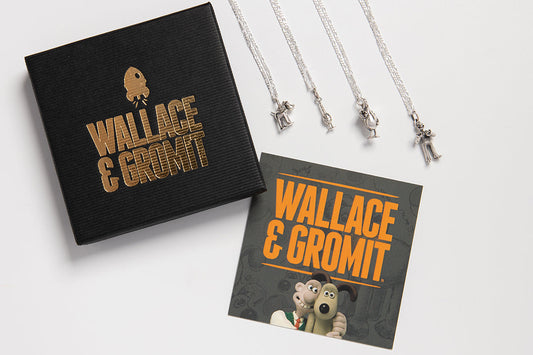 Wallace and Gromit sterling silver character charm jewellery handmade in the UK