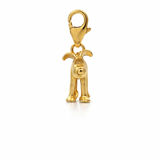Standing Gromit Clip-On Charm (18ct Gold Vermeil)