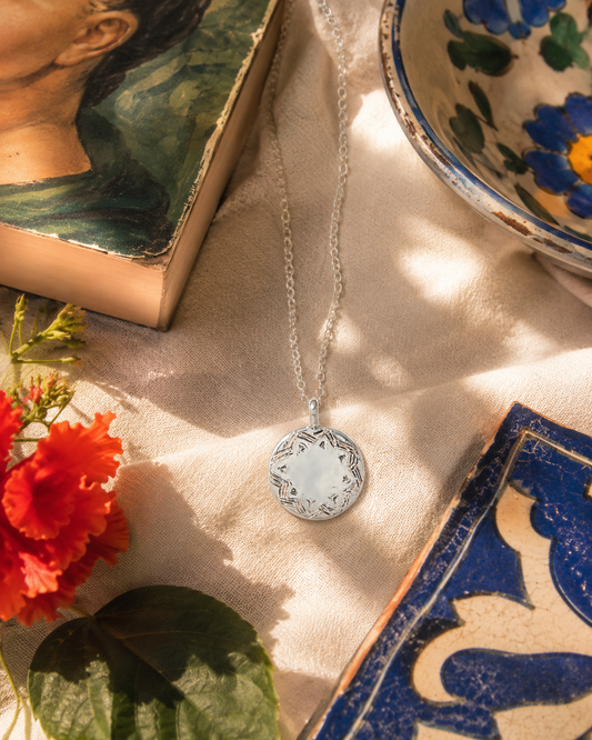 Frida Kahlo Disc Necklace (Sterling Silver)