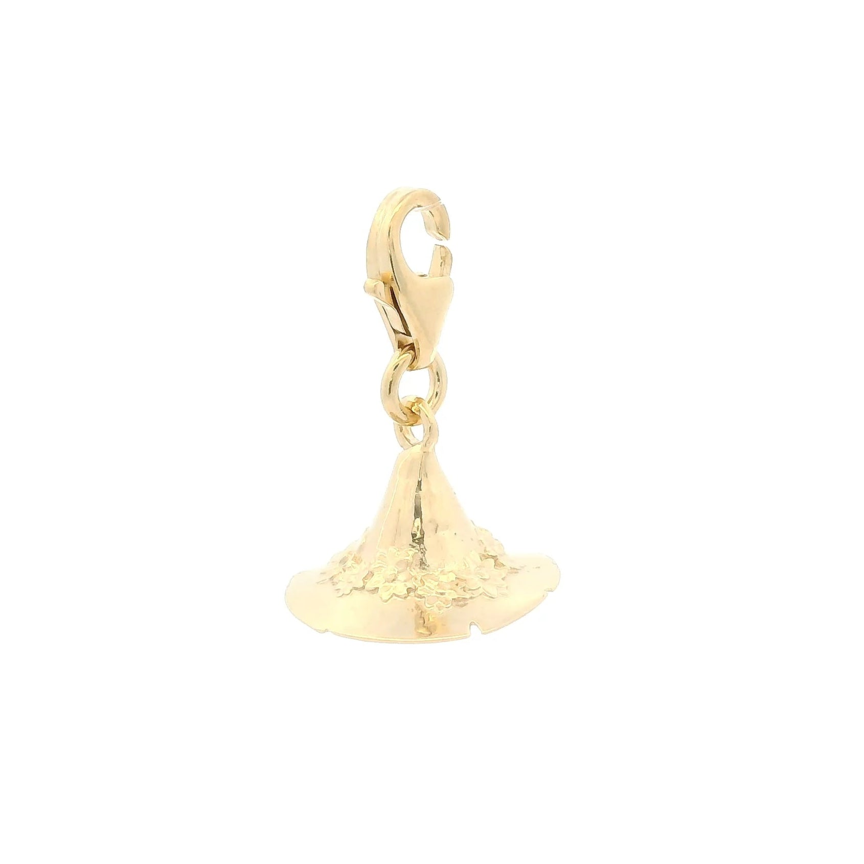 Gold Moomin Snufkin Hat Charm with flower detail and clip fastening