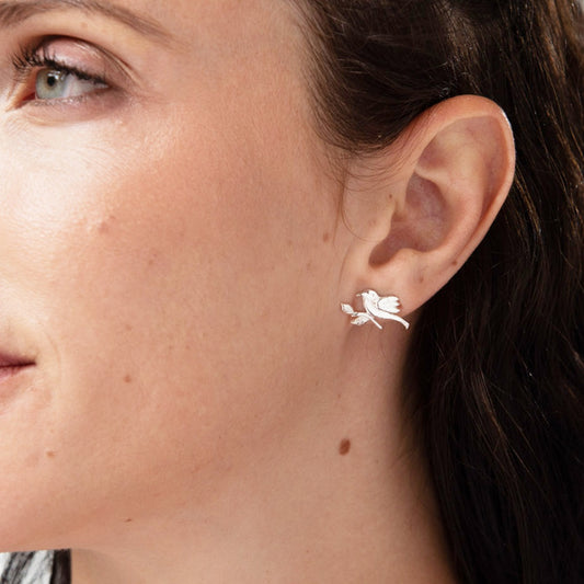 Sterling silver Bird Earrings inspired by Frida Kahlo’s Casa Azul garden. Handmade and ideal for gifting or daily wear