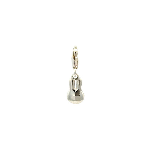Sterling silver Miffy large head charm shown from the back, highlighting smooth polished finish, on a white background.