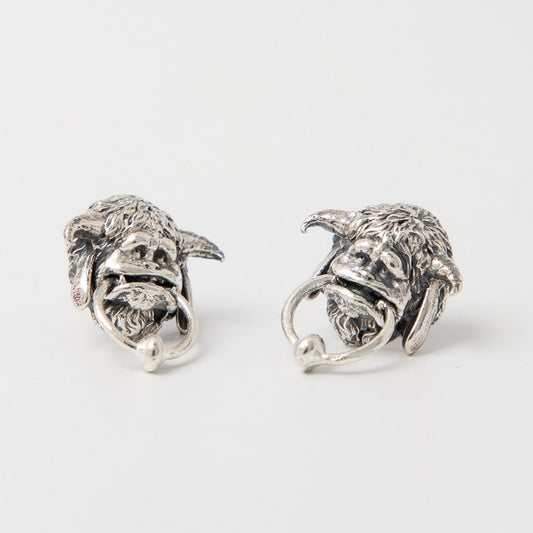 Licensed To Charm Labyrinth Ludo Stud Earrings – Sterling Silver Front View