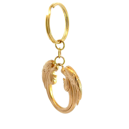 Jesus Christ Superstar ring key ring side view in brass, official Andrew Lloyd Webber musical theatre accessory handmade in the UK.