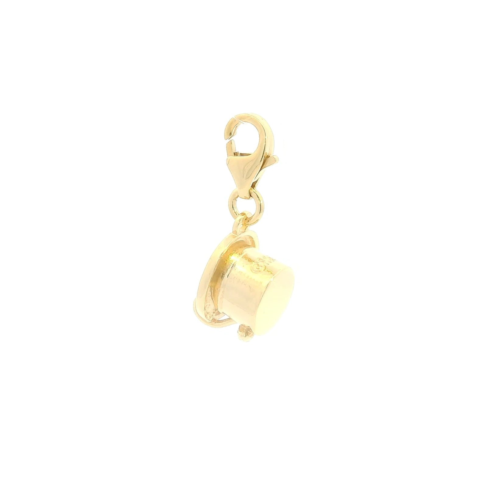 Gold charm featuring Moominpappa hiding playfully in his iconic top hat