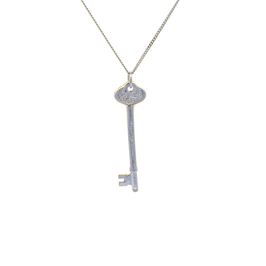 Officially licensed Phantom of the Opera Angel of Music key necklace in silver plate. Handmade in the UK and engraved with Angel of Music.