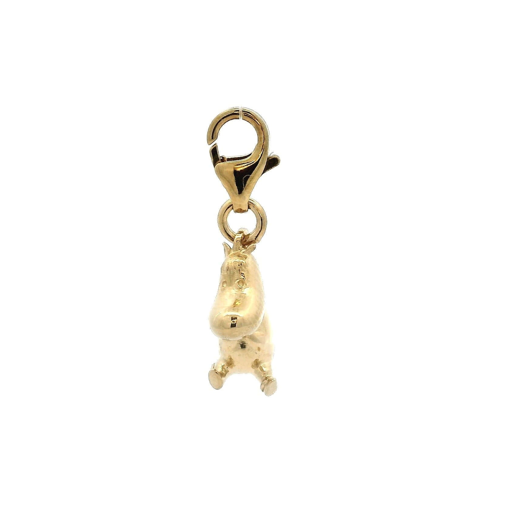 Snorkmaiden gold charm with clip-on clasp, inspired by the Moomins, handmade for the 80th anniversary