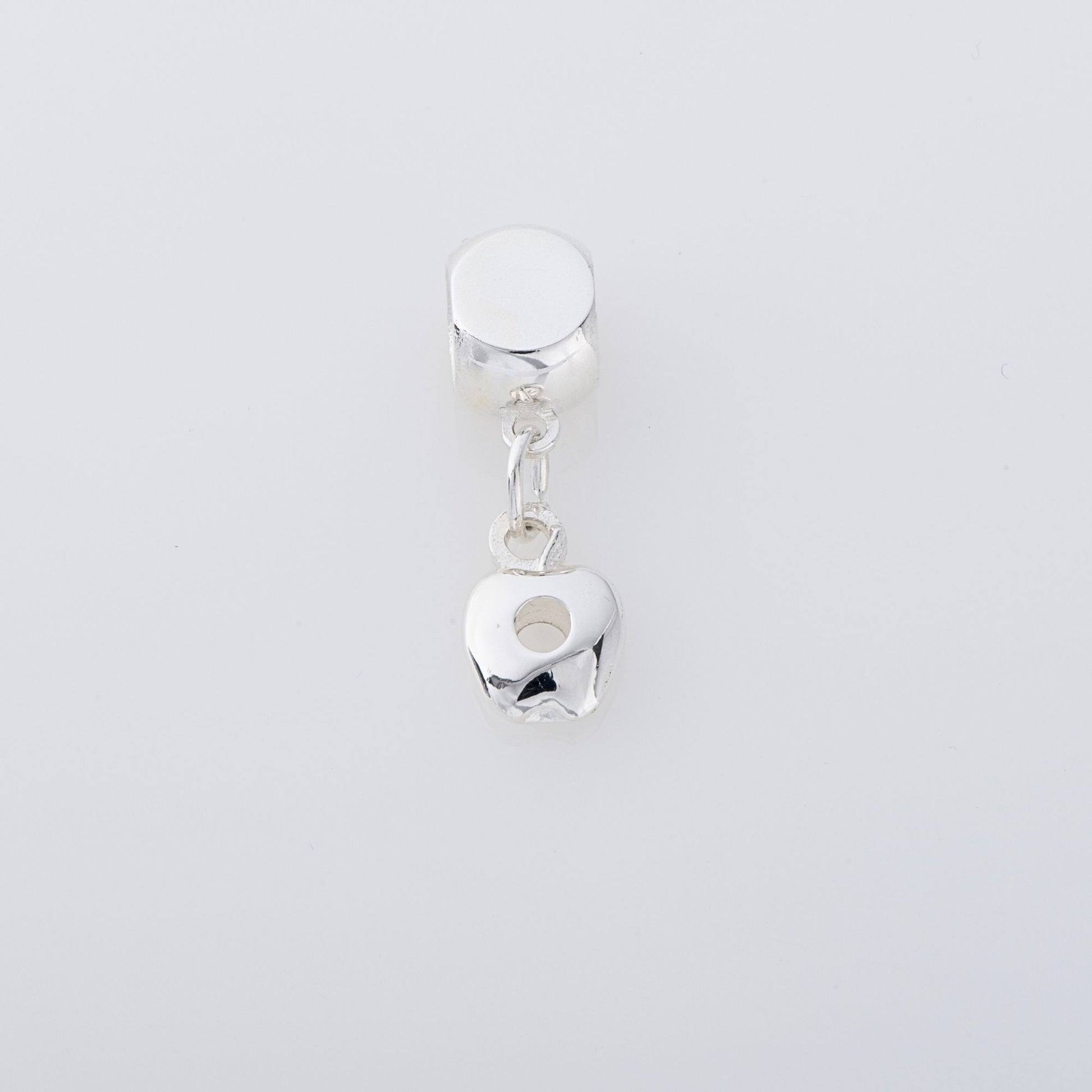 Sterling silver Very Hungry Caterpillar Apple Dangle Charm, a storybook-inspired keepsake, perfect for bracelets & necklaces.