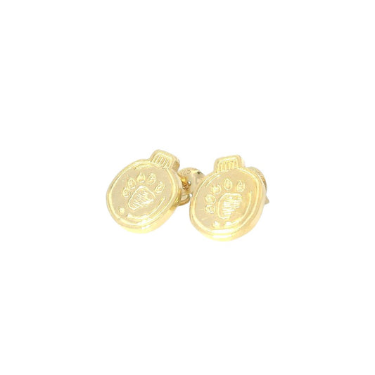 Paddington™ Bauble Pawprint Stud Earrings (18ct Gold Vermeil)