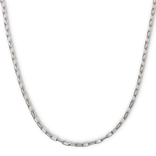 Sterling Silver Diamond Cut Oval Necklace