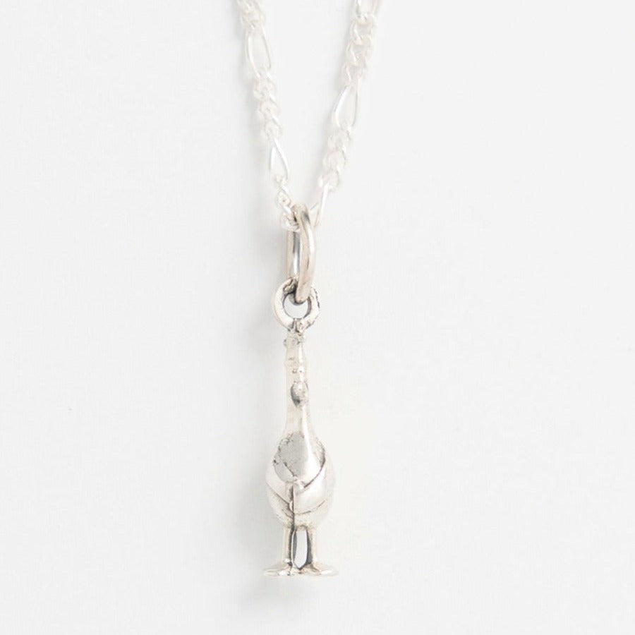 Sterling Silver Feathers McGraw Necklace, featuring the iconic villain in his red rubber glove disguise. A whimsical gift for Wallace & Gromit fans.