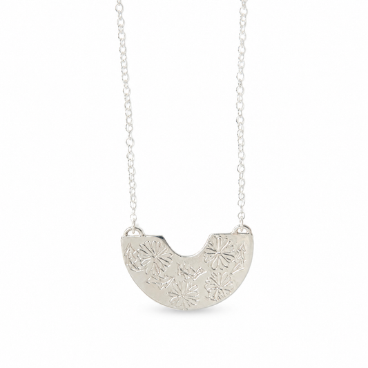 Frida Kahlo Marigold Creole Necklace in recycled sterling silver