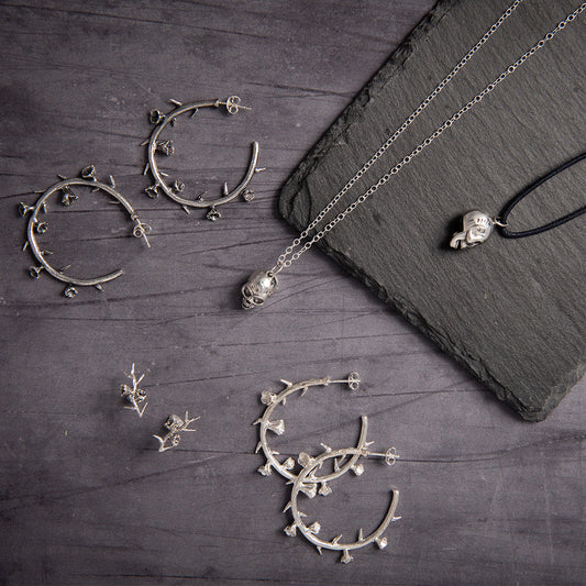 Frida Kahlo Skull Necklace (Sterling Silver)