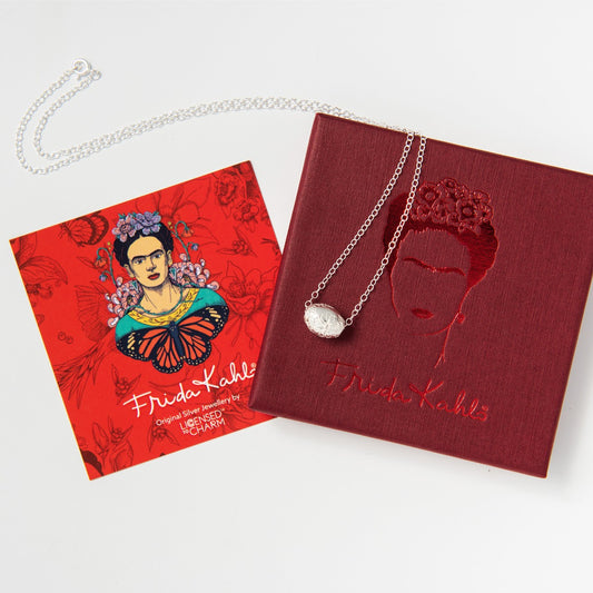 "Handcrafted sterling silver Marigold Bead Necklace inspired by Frida Kahlo’s love of flowers and Mexican culture.