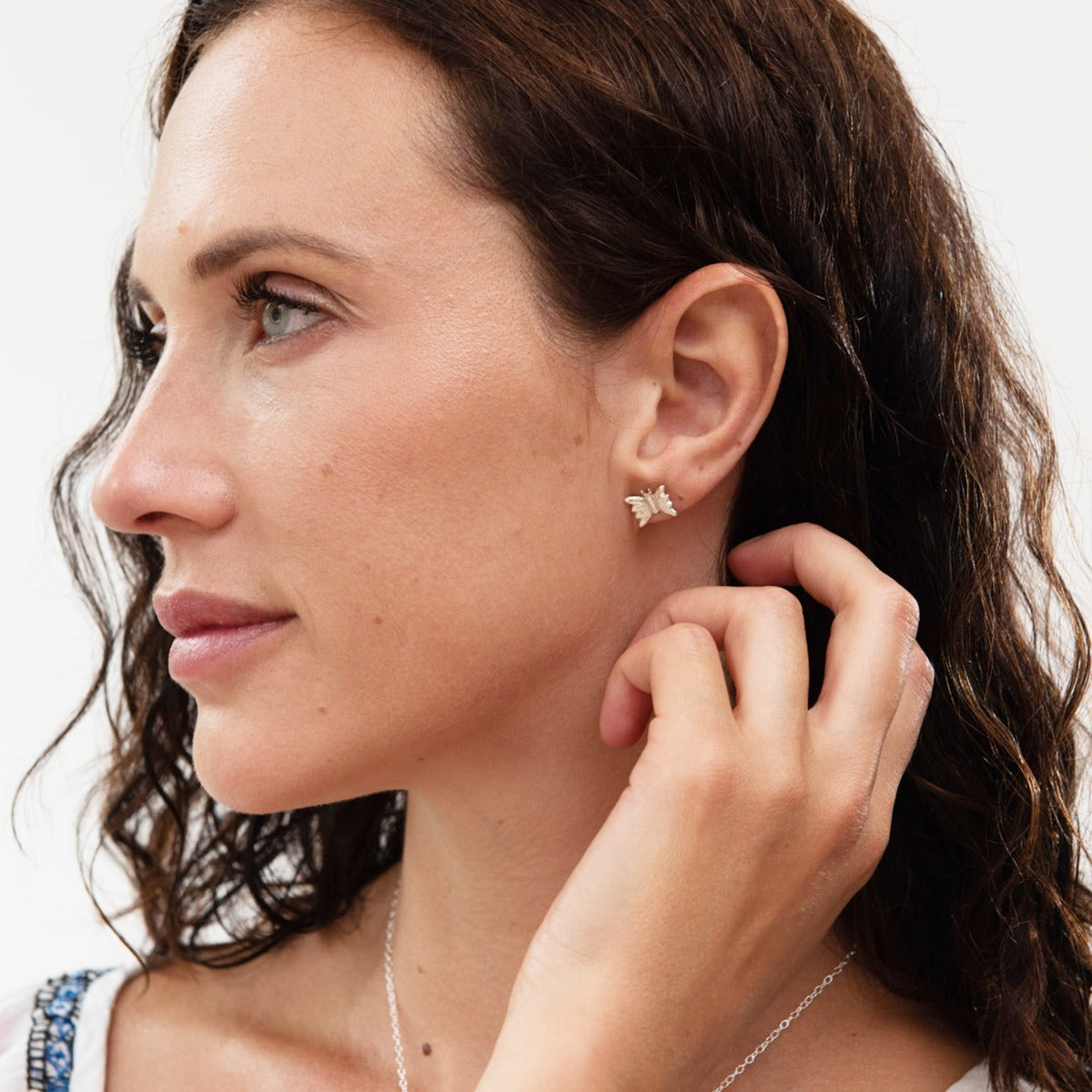 Delicate Butterfly Earrings inspired by Frida Kahlo’s Casa Azul garden. Available in sterling silver and gold vermeil