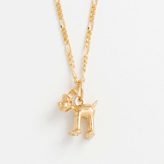 Officially licensed Gromit Necklace in 18ct gold vermeil, featuring intricate details of Gromit’s iconic character. A charming Aardman Animations gift.