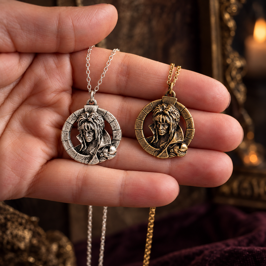Labyrinth Jareth Goblin King necklaces in sterling silver and bronze finishes