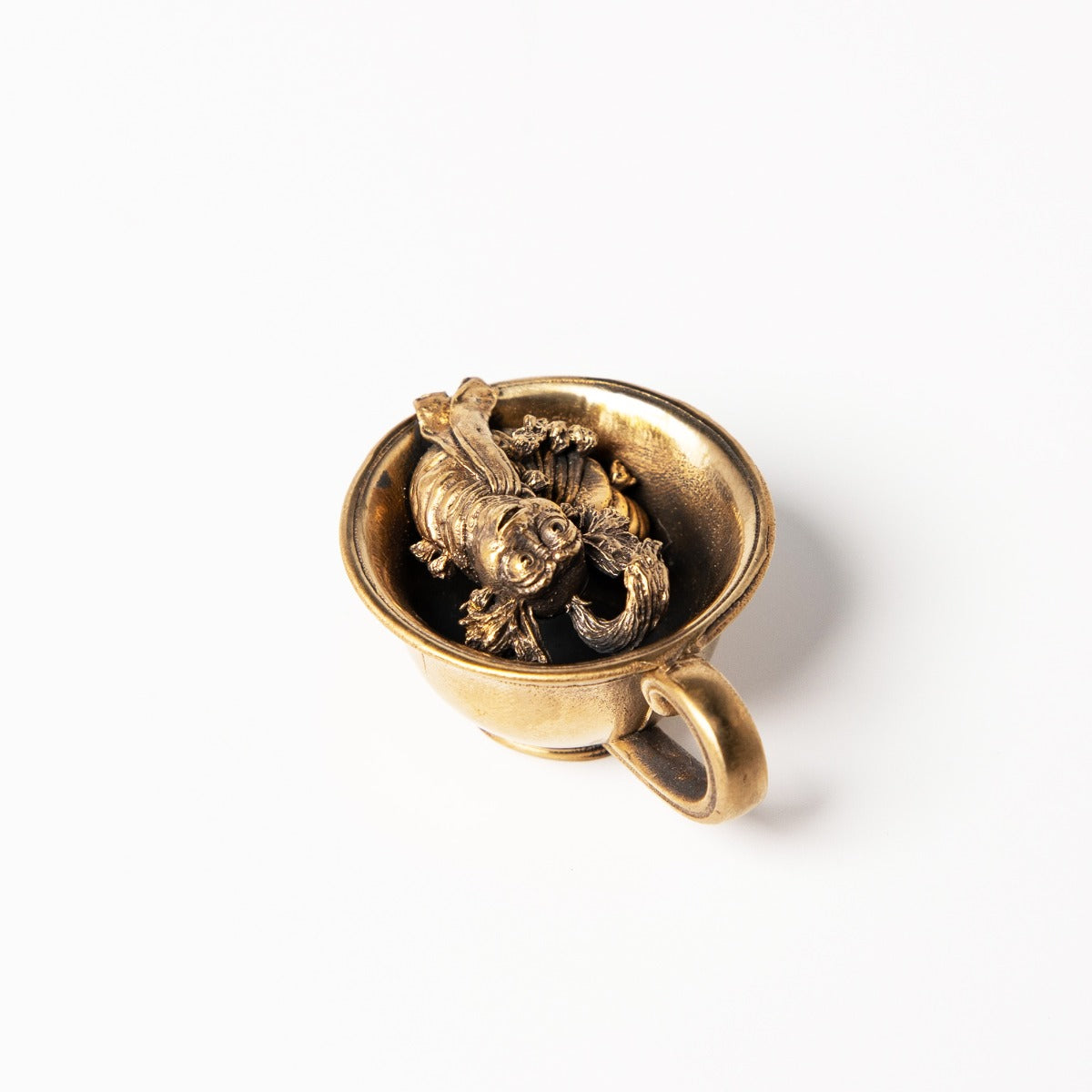 Bronze Worm in a Cup Miniature – The Worm from Labyrinth Movie