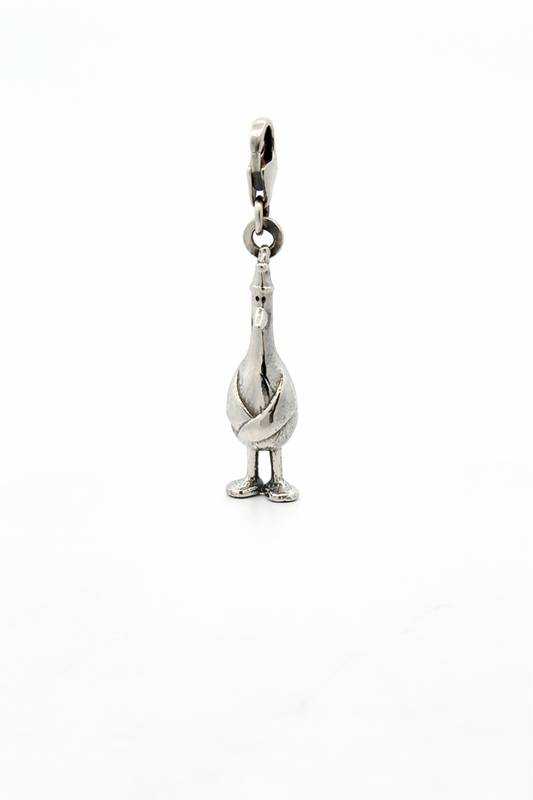 Feathers McGraw sterling silver clip-on charm by Licensed To Charm, officially licensed Wallace & Gromit jewellery by Aardman