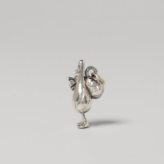 Sterling silver Feathers McGraw charm with red rubber glove disguise, handmade by Licensed To Charm