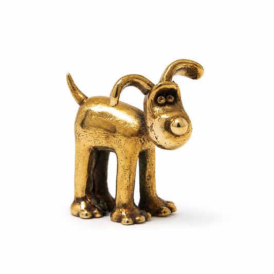 Licensed to Charm miniature Gromit bronze figurine, an officially licensed Wallace & Gromit collectable.