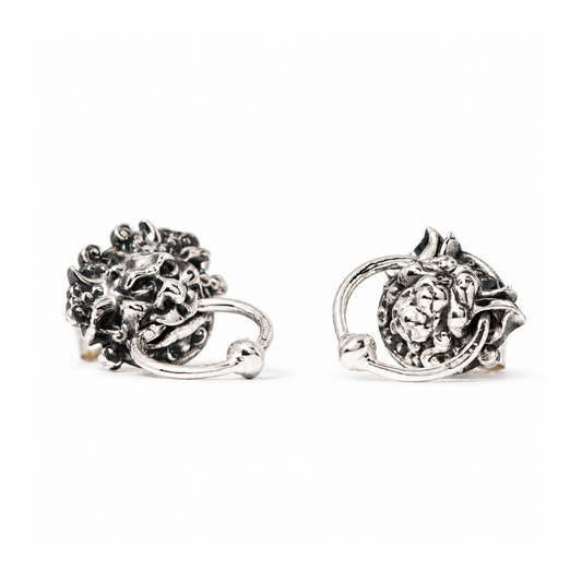 Labyrinth Door Knocker sterling silver earrings with sculpted character details