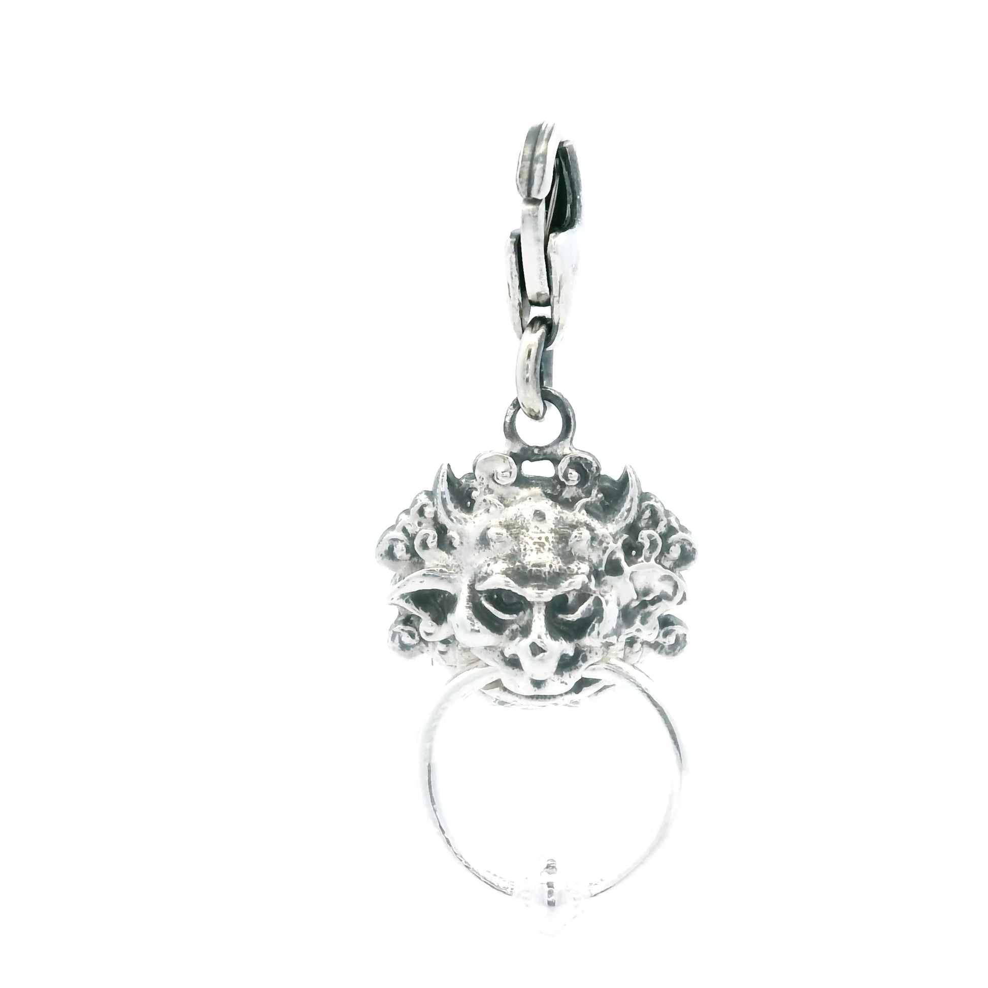 Licensed To Charm Labyrinth Left Door Knocker clip-on charm in sterling silver, handmade in the UK, officially licensed Jim Henson jewellery gift.