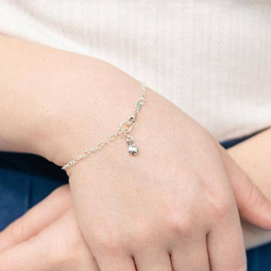 Miffy Single Charm Bracelet in sterling silver, featuring a playful Miffy head charm on a delicate chain. A whimsical gift for Miffy fans and rabbit lovers