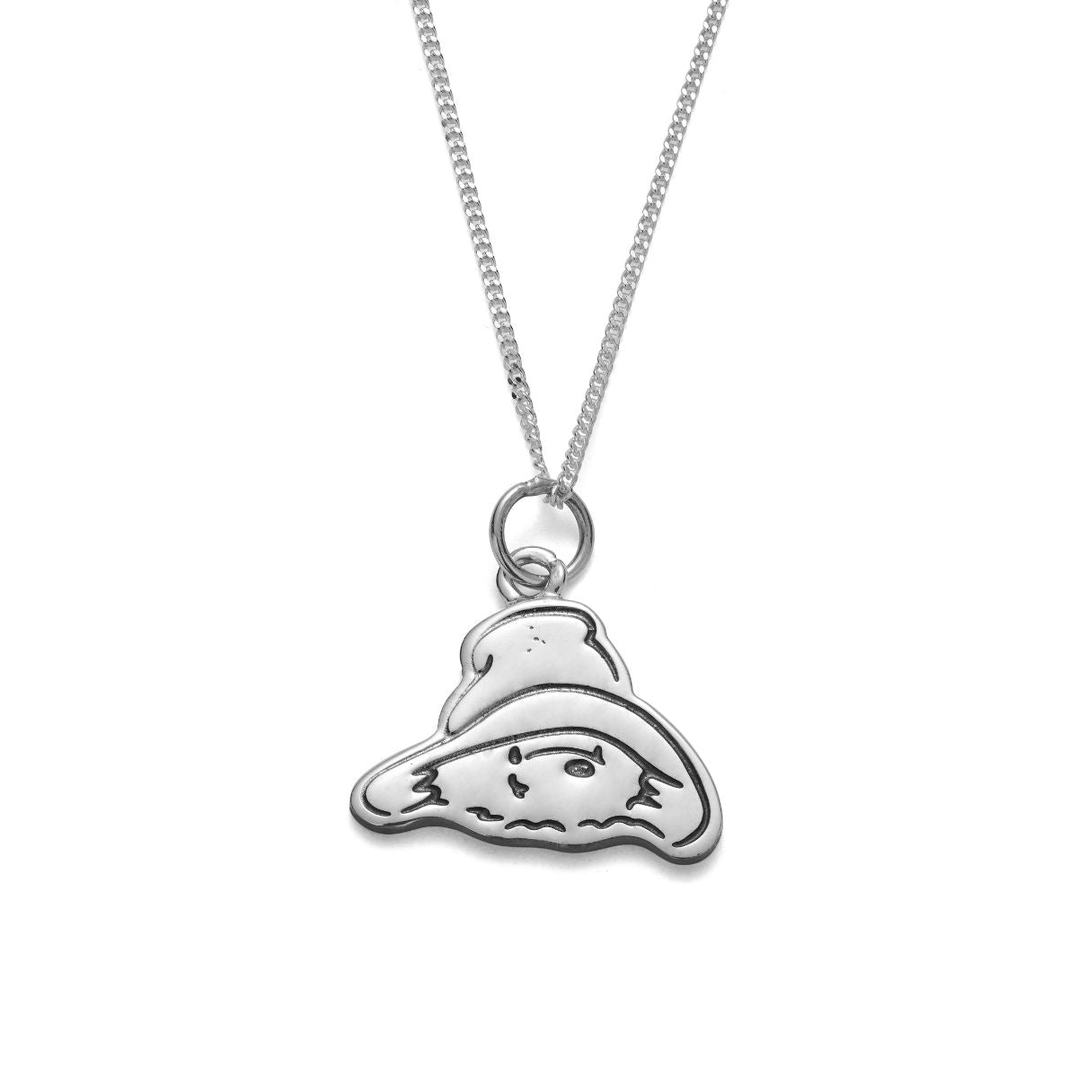 Licensed To Charm sterling silver Paddington™ Head Necklace showing engraved details