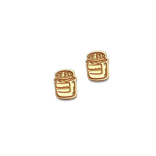 Licensed To Charm Paddington Marmalade Jar Stud Earrings in 18ct Gold Vermeil