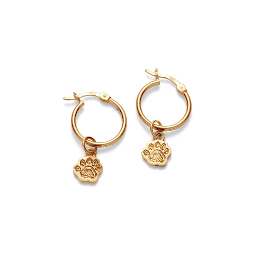 Licensed To Charm Official Paddington Jewellery – Paw Print Hoop Earrings Handmade in UK