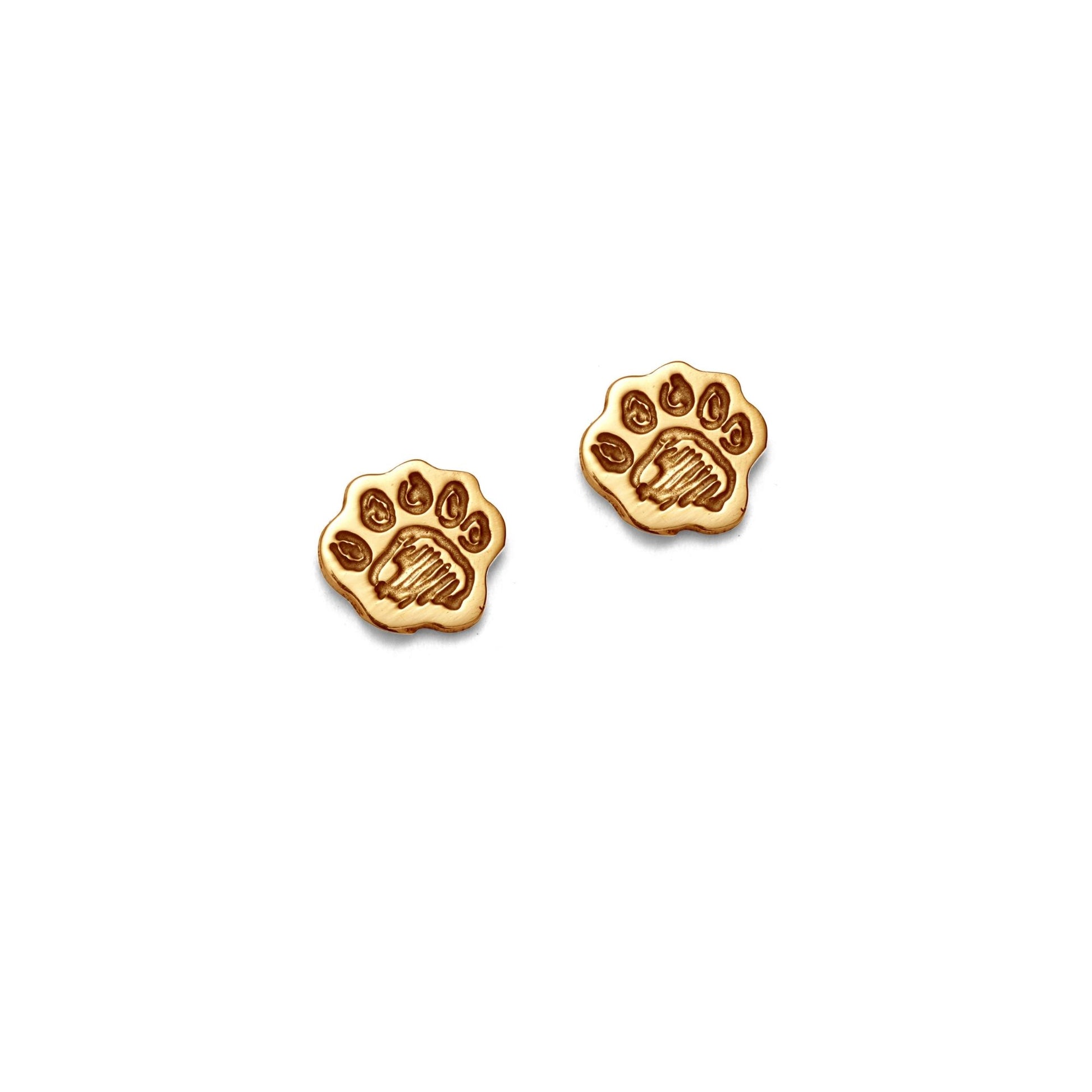 Licensed To Charm Paddington Paw Stud Earrings in 18ct Gold Vermeil