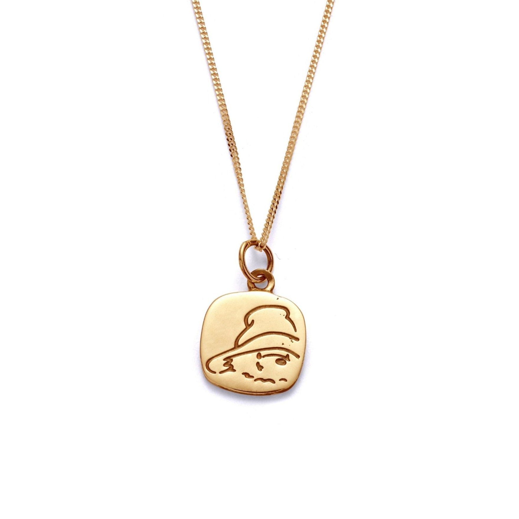 Licensed To Charm Paddington Square Pendant Necklace in 18ct Gold Vermeil
