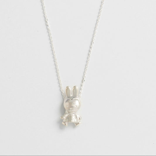 Licensed To Charm Winter Miffy Necklace in sterling silver, featuring Miffy in a detailed winter coat and scarf. Handcrafted from sterling silver, perfect for gifting