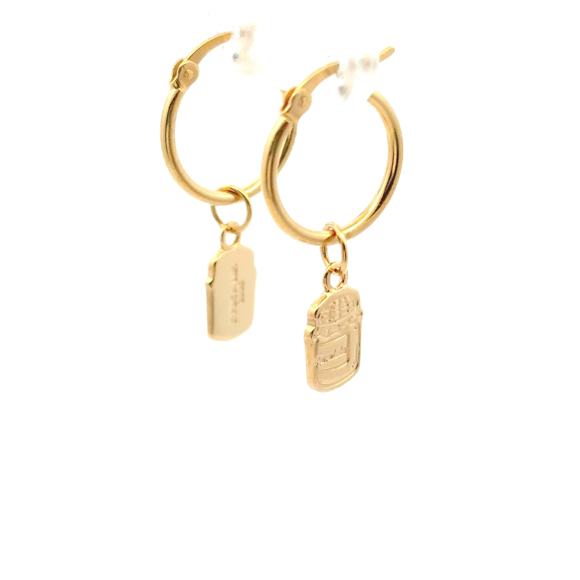 Licensed To Charm Paddington™ Marmalade Jar Hoop Earrings in 18ct Gold Vermeil – handmade character jewellery gift