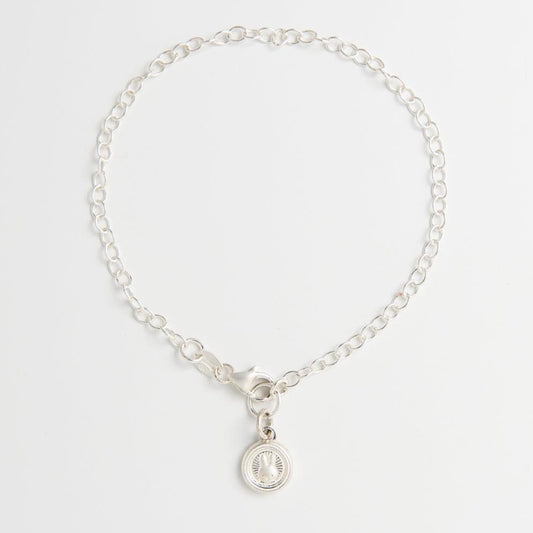 Sterling Silver Miffy Mini Coin Charm Bracelet with a traditional Chinese coin motif. A meaningful and stylish gift for Miffy fans and special occasions.