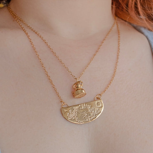 Moomin Friends Among Flowers Necklace (18ct Gold Vermeil)