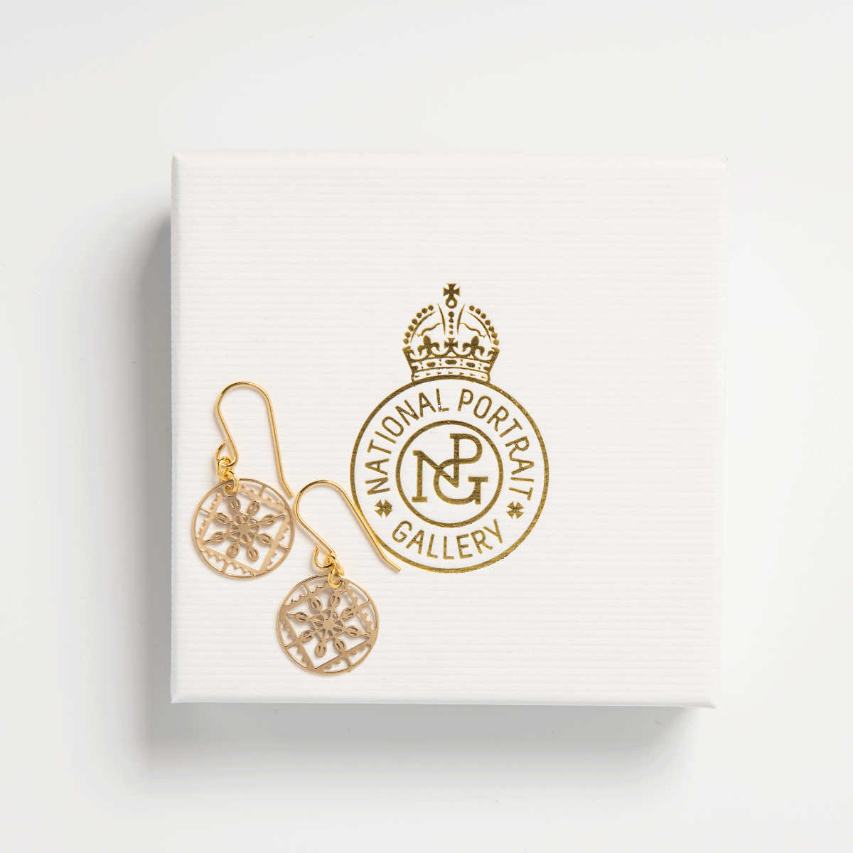 National Portrait Gallery Lace Drop Earrings Gold By Licensed To Charm