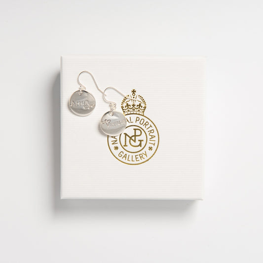 National Portrait Gallery Amor et Virtute Silver Drop Earrings By Licensed To Cham