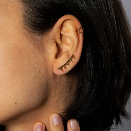 Jubilee Crown Ear Climbers (18ct Gold Vermeil)