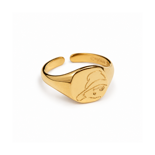 Paddington Bear gold vermeil adjustable signet ring