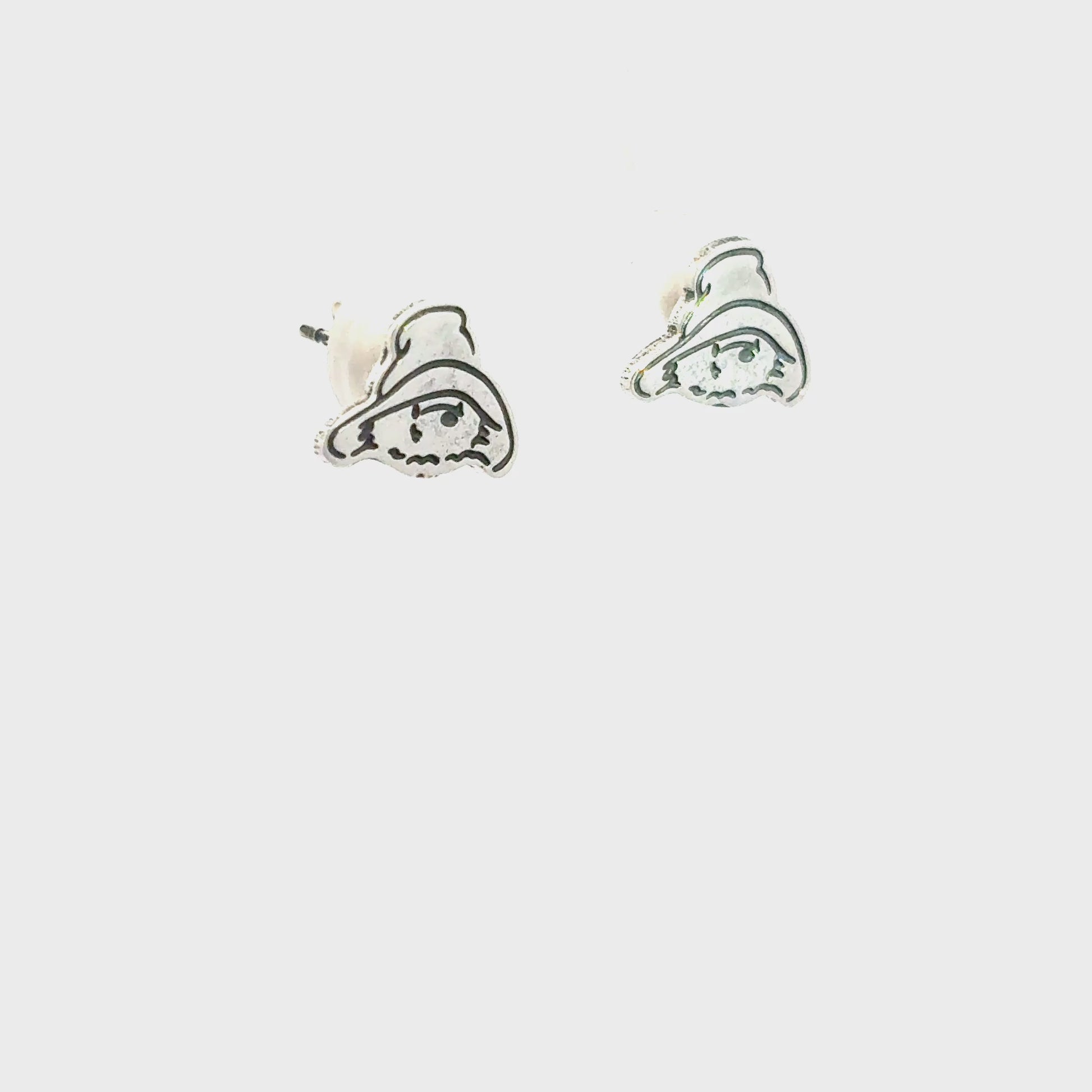 Licensed to Charm rotating view of Paddington sterling-silver head stud earrings