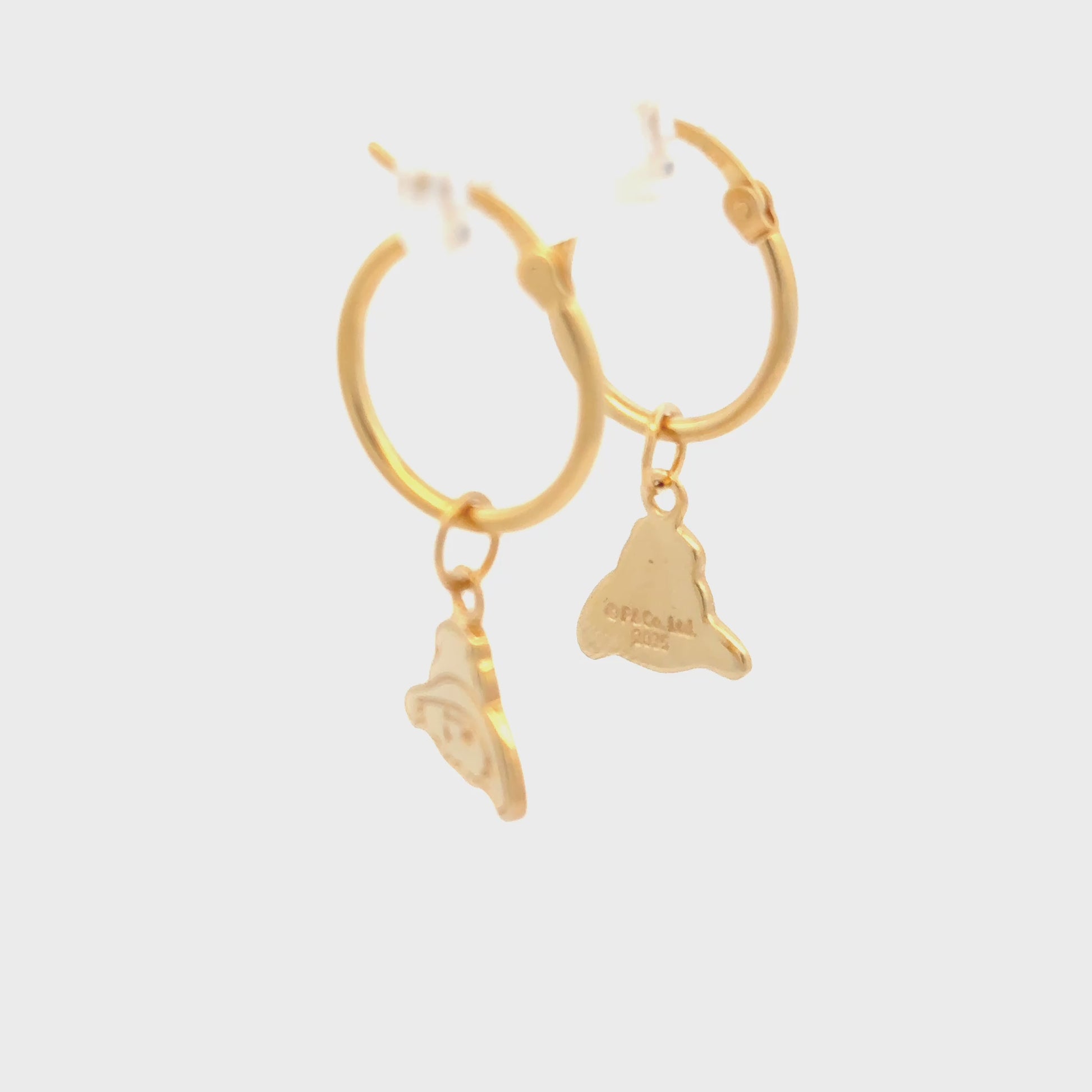 Licensed To Charm Paddington™ Gold Vermeil Hoop Earrings video – handmade jewellery in motion