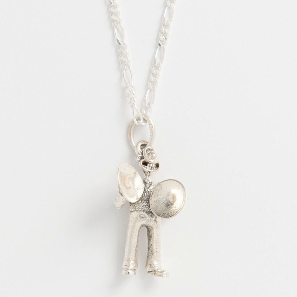 Musical Marvels Wallace Necklace in sterling silver, handcrafted in the UK. Part of the Wallace & Gromit Classic Charm Collection.