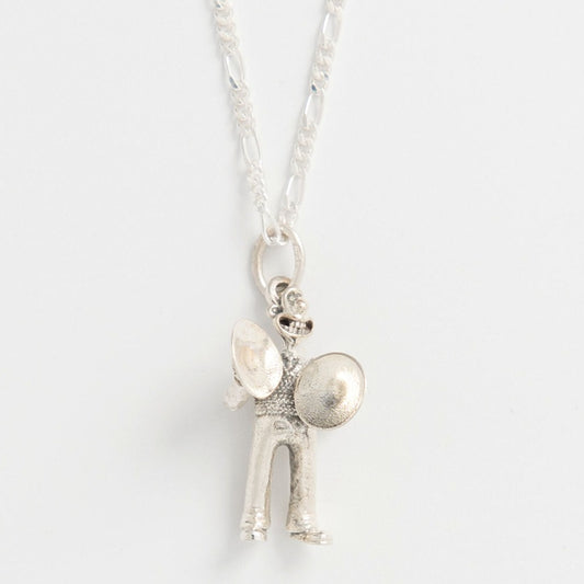 Musical Marvels Wallace Necklace in sterling silver, handcrafted in the UK. Part of the Wallace & Gromit Classic Charm Collection.