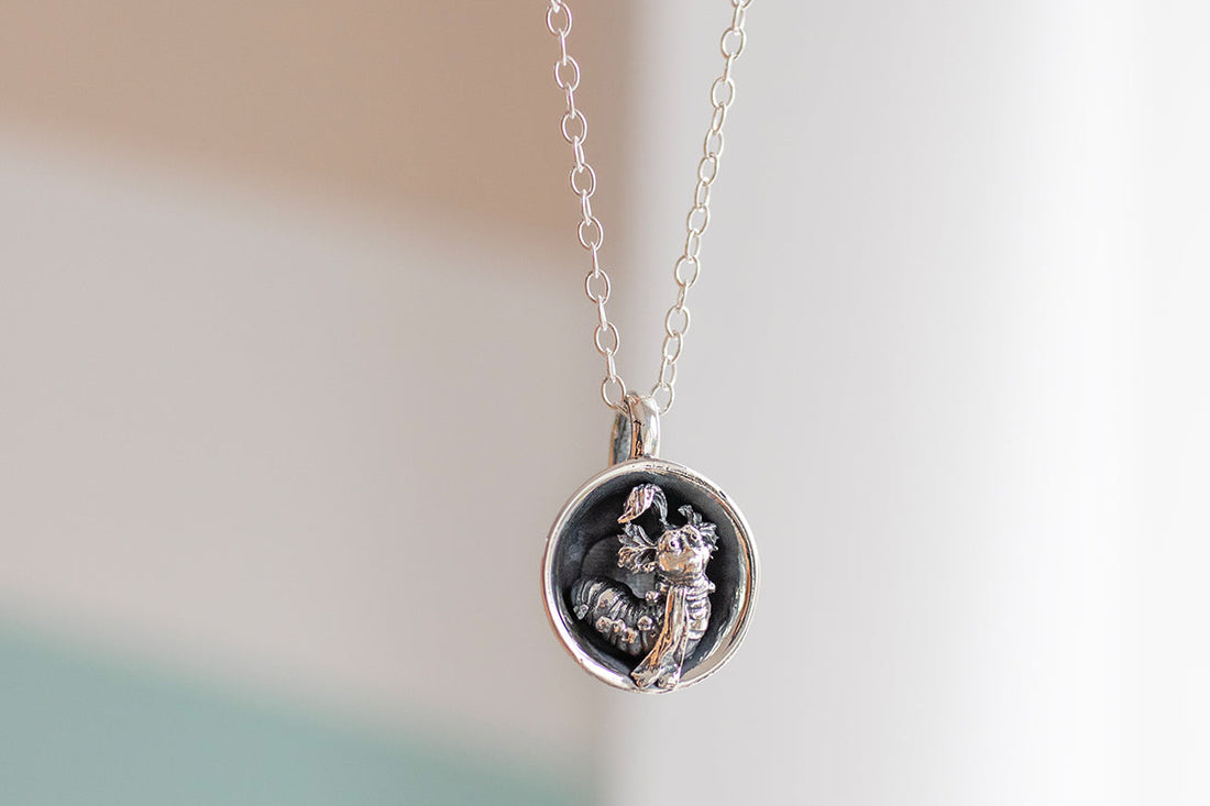 film and TV inspired jewellery sterling silver character necklace