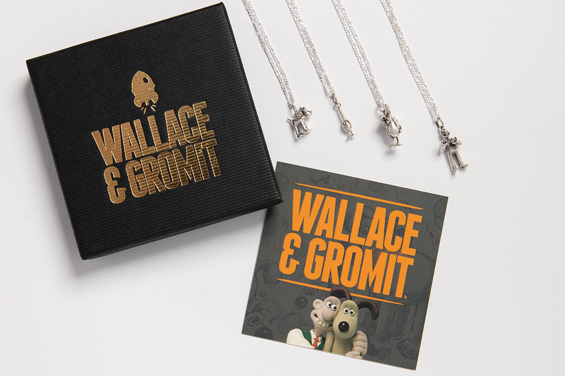Wallace and Gromit sterling silver character charm jewellery handmade in the UK