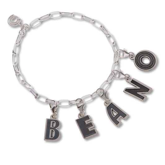 Beano Comic Book Alphabet Charm Bracelet. Based on Wayne Hemingway's 2013 comic book alphabet