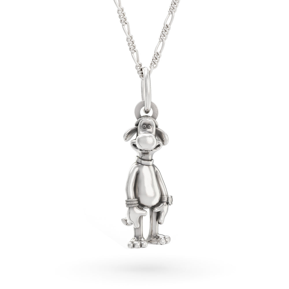 Sterling silver Bitzer the Sheepdog necklace with detailed hat and watch.