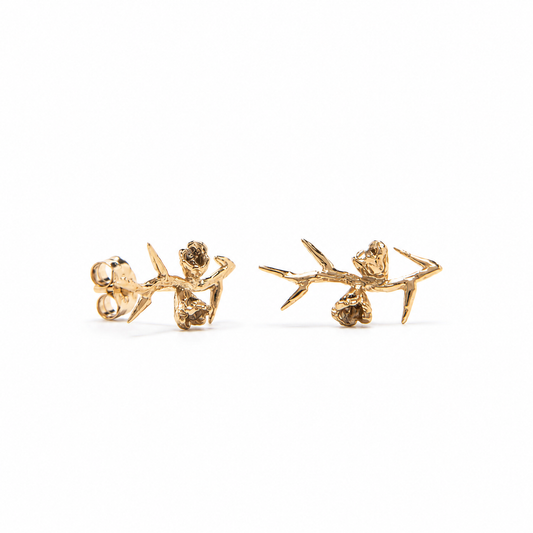 Frida Kahlo Thorn Stud Earrings (18ct Gold Vermeil)